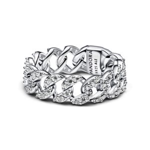 Каблучка Pandora Кубинське плетіння з паве 193557C01