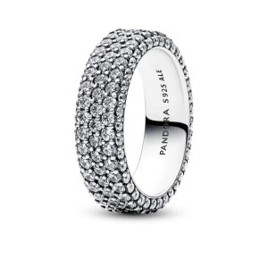 Каблучка Pandora Три ряди паве 192634C01