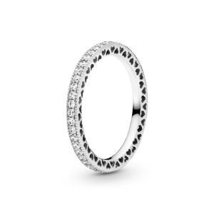 Каблучка Pandora Серця та сяйво 190963CZ