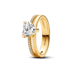 Каблучка Pandora Серце з двома обертами 163100C01