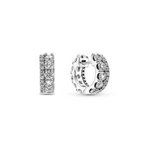 Сережки Pandora Подвійна стрічка з паве 290058C01